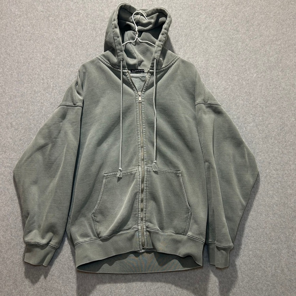 Brandy Melville Gray Oversized Christy One-Size Full Zip Hoodie